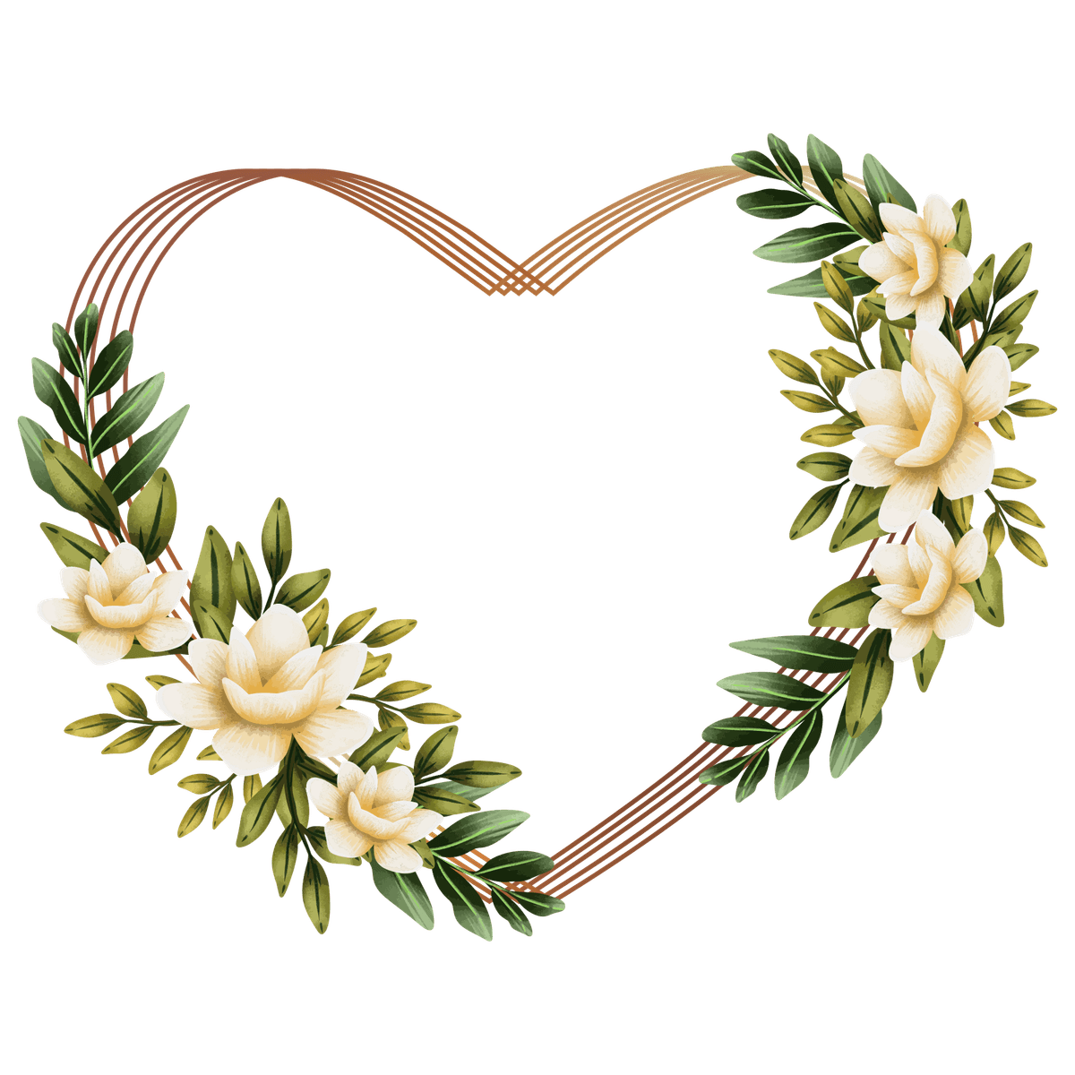 Couronne florale en forme de cœur