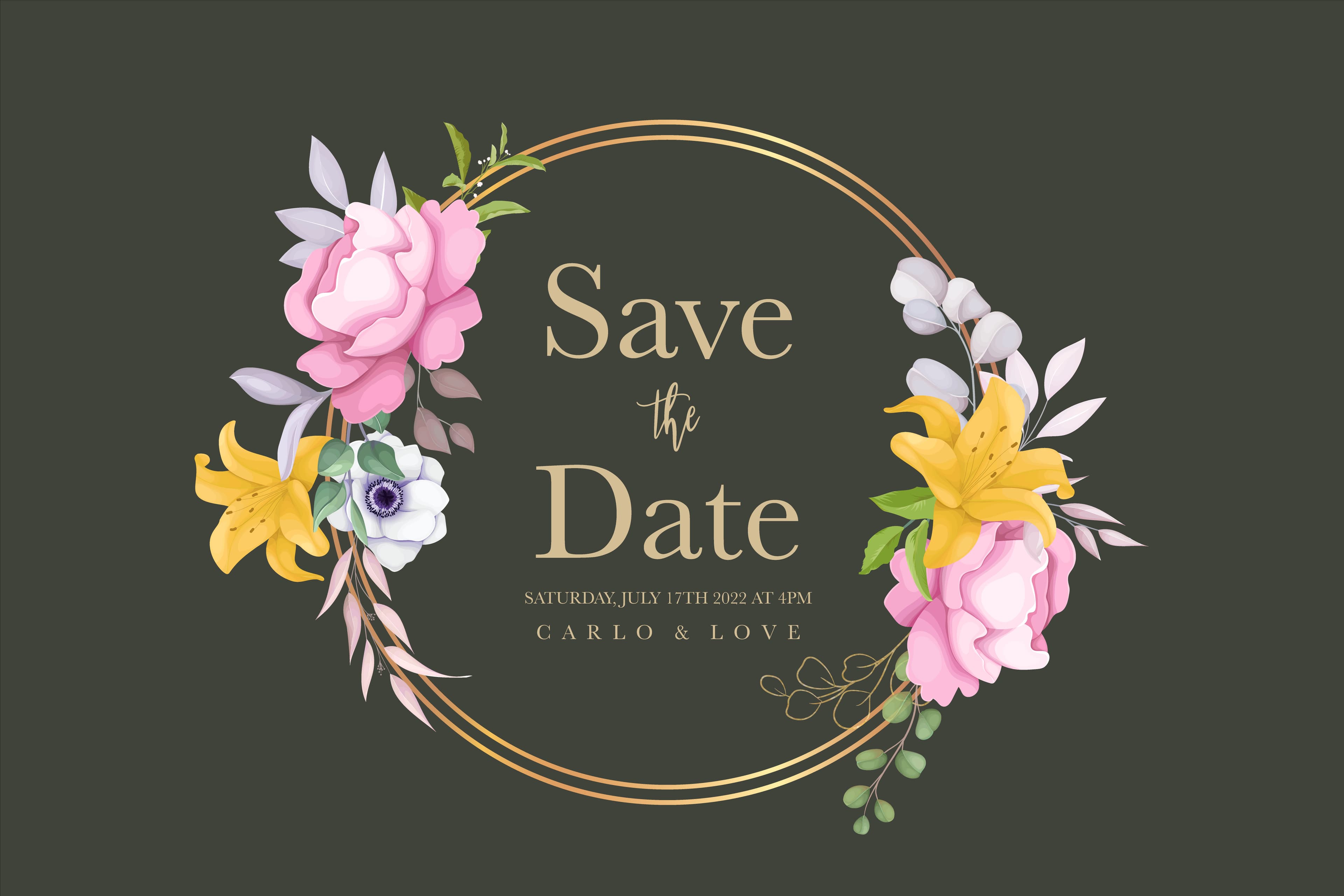 Carte Save the Date fleurie